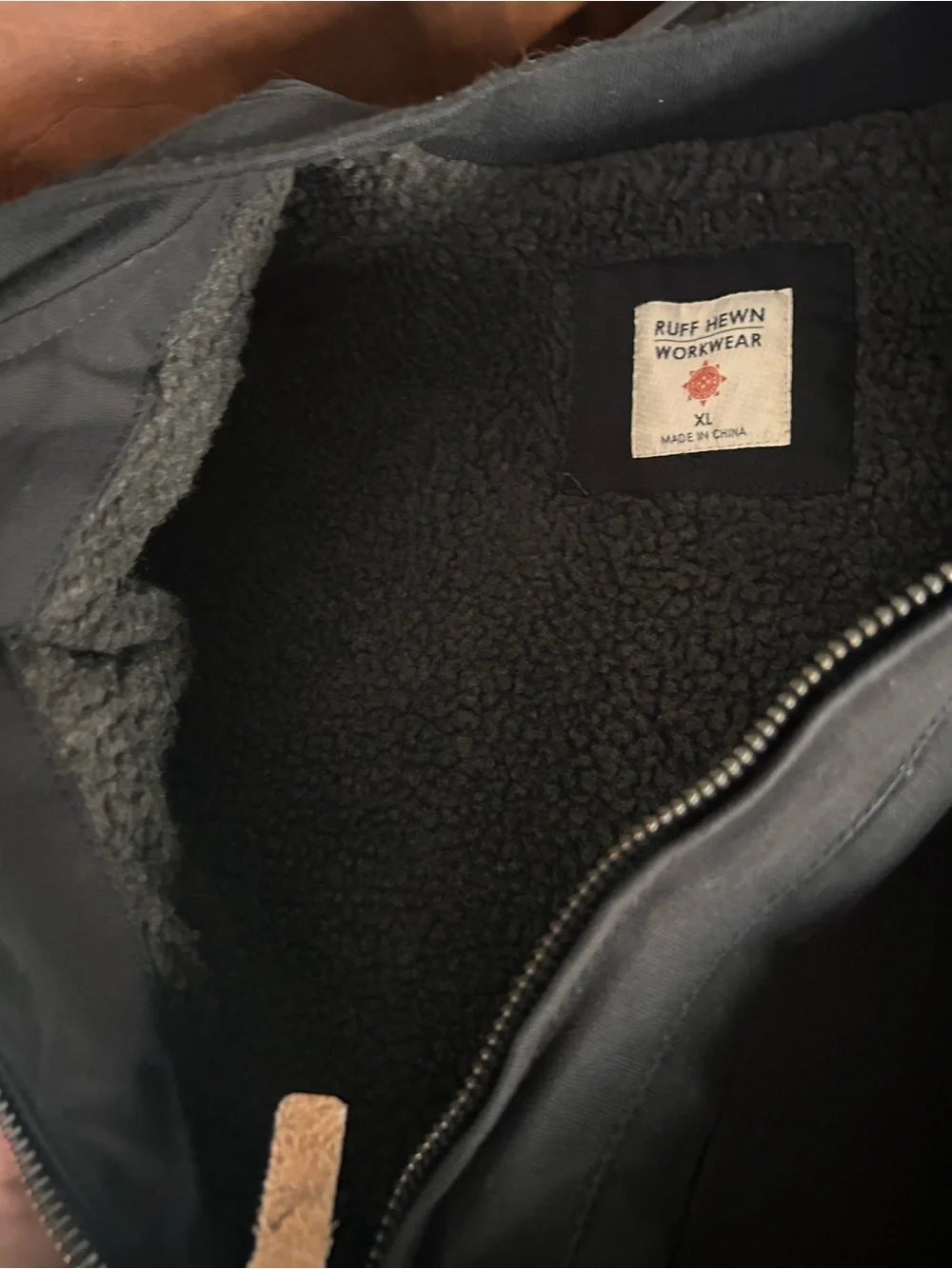 Ruff Hewn Black Sherpa-Lined Zip Vest